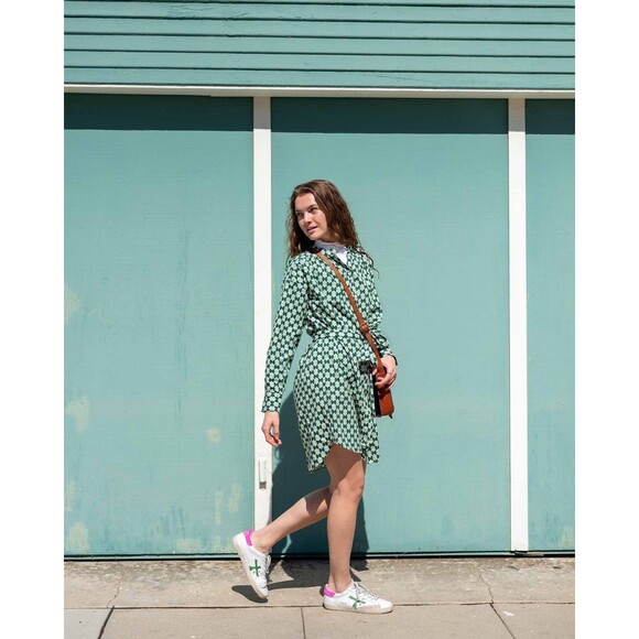 Voyageur By Mersea Aphrodite Long Sleeve Shirt Dress Printed Buttondown S 280018 - Picture 1 of 9